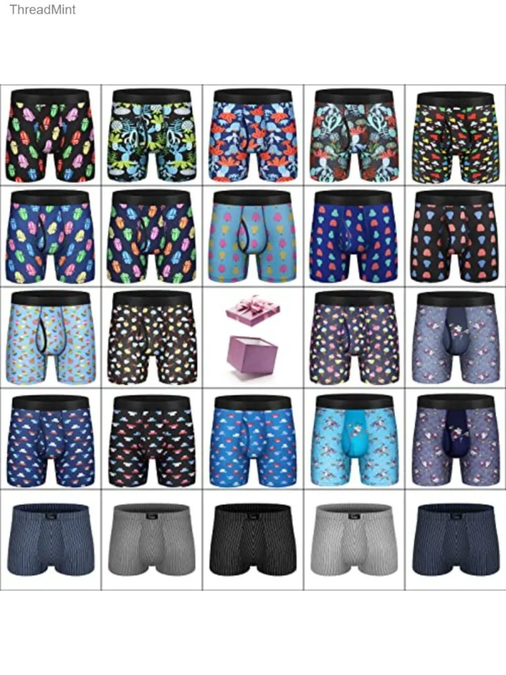 Mens Boxer Briefs Cotton Underwear 6 Inch No Ride Up Regular Fit Stretch Wide
